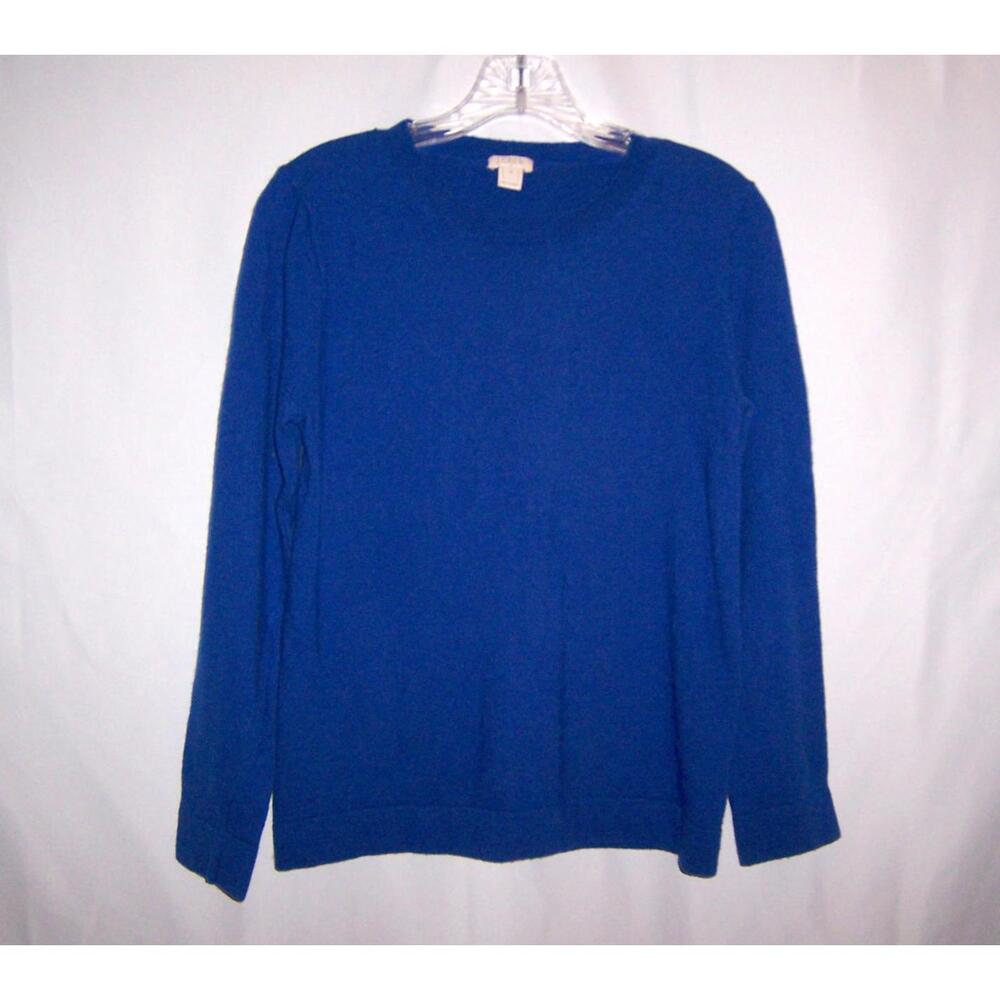 J. Crew Wool Blend Women's Crew Neck Sweater Royal Blue - Medium